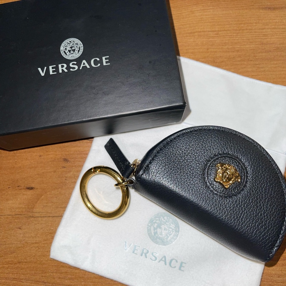 Black Versace Key Holder Coin Purse